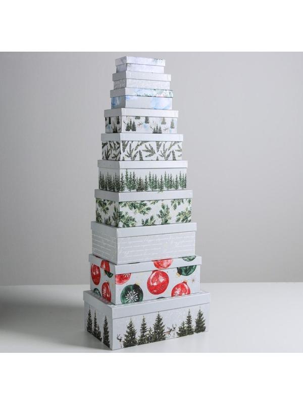 Набор подарочных коробок 10 в 1 «Акварельный», 12 × 7 × 4 - 32.5 × 20 × 12.5 см