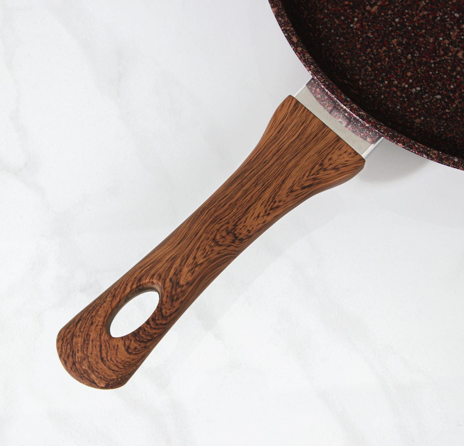 Сковорода Granit ultra red, d=26 см, пластиковая ручка, стеклянная крышка, антипригарное покрытие, цвет коричневый