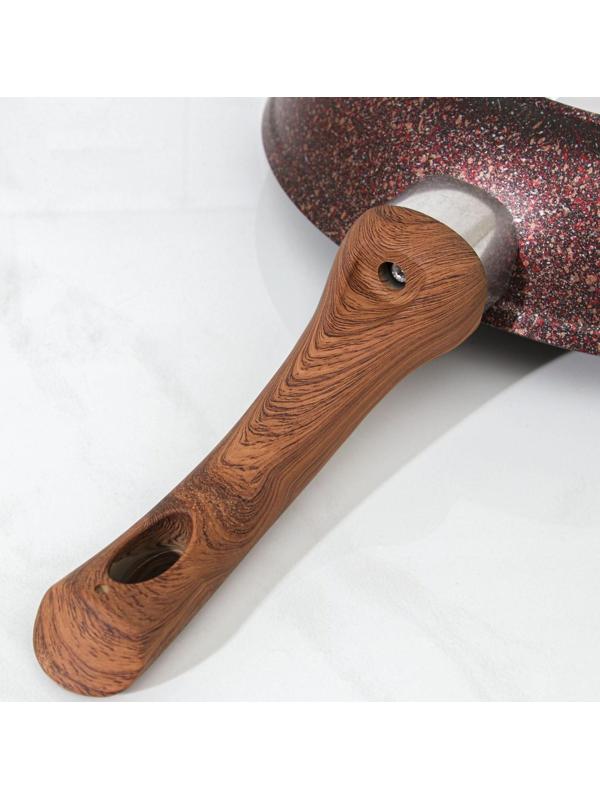 Сковорода Granit ultra red, d=26 см, пластиковая ручка, стеклянная крышка, антипригарное покрытие, цвет коричневый