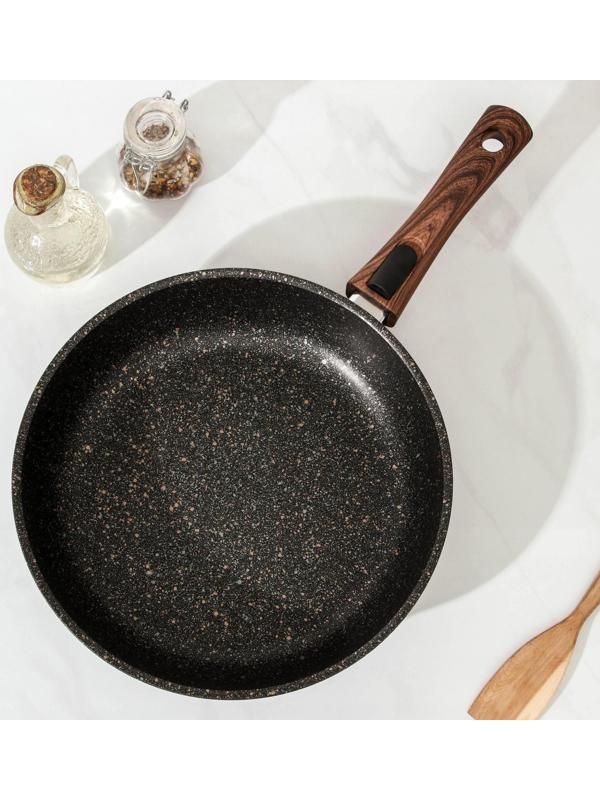 Сковорода Granit ultra original, d=28 см, съёмная ручка, антипригарное покрытие, цвет чёрный