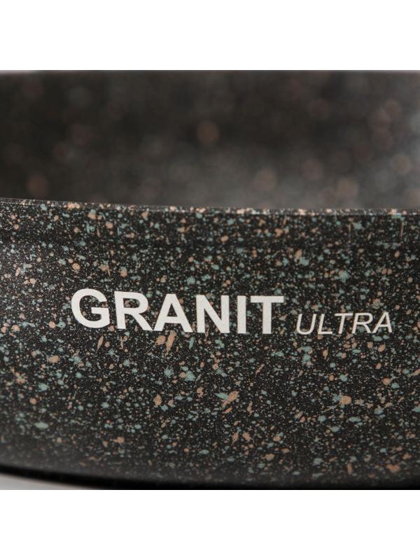 Сковорода Granit ultra original, d=28 см, съёмная ручка, антипригарное покрытие, цвет чёрный