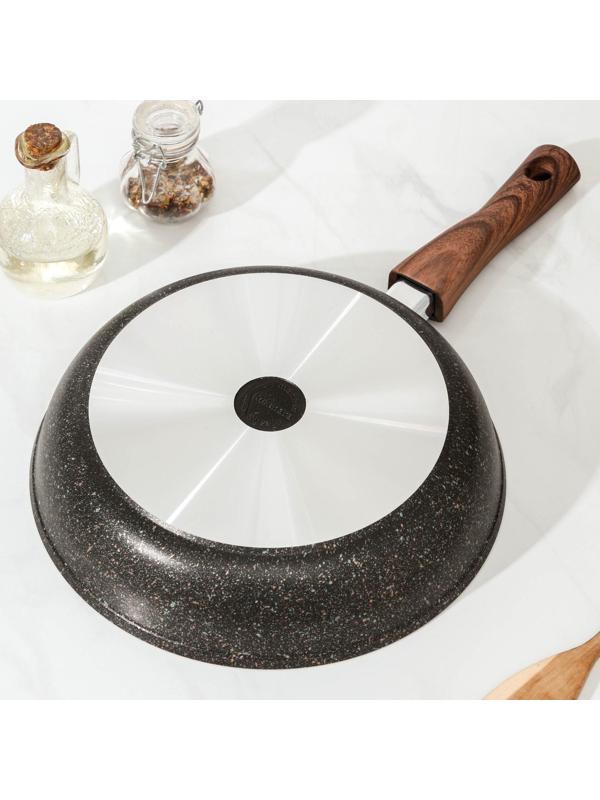 Сковорода Granit ultra original, d=28 см, съёмная ручка, антипригарное покрытие, цвет чёрный