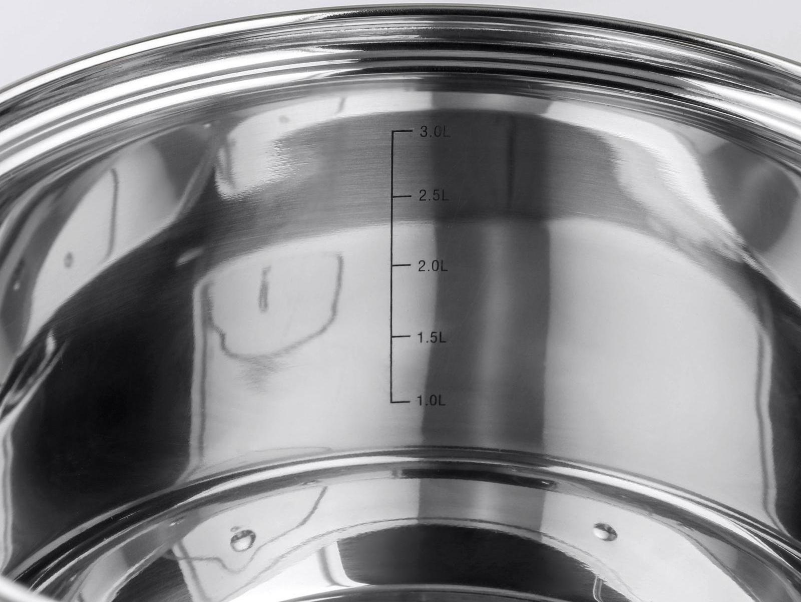 Кастрюля «Элис», 3,5 л, d=20 см, стеклянная крышка, капсульное дно