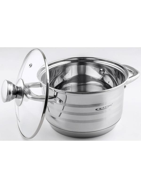 Кастрюля «Элис», 3,5 л, d=20 см, стеклянная крышка, капсульное дно