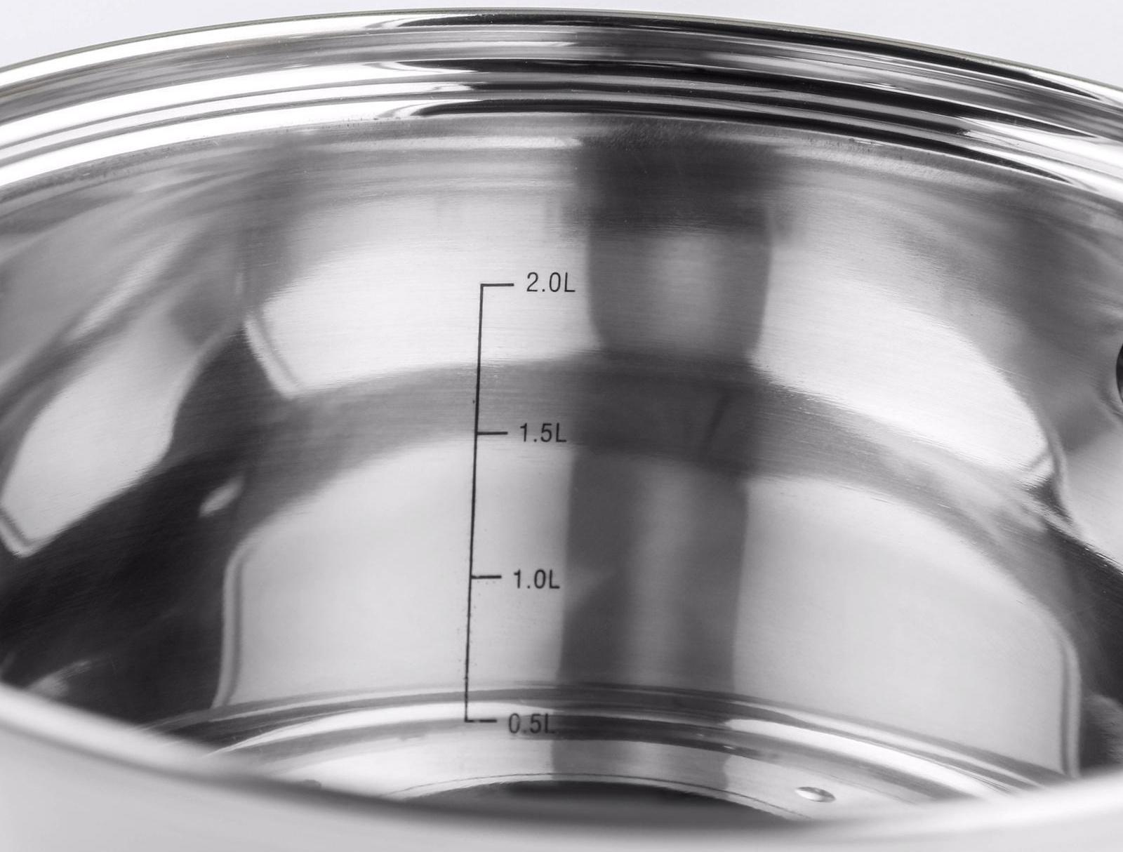 Кастрюля «Элис», 2,5 л, d=18 см, капсульное дно, стеклянная крышка