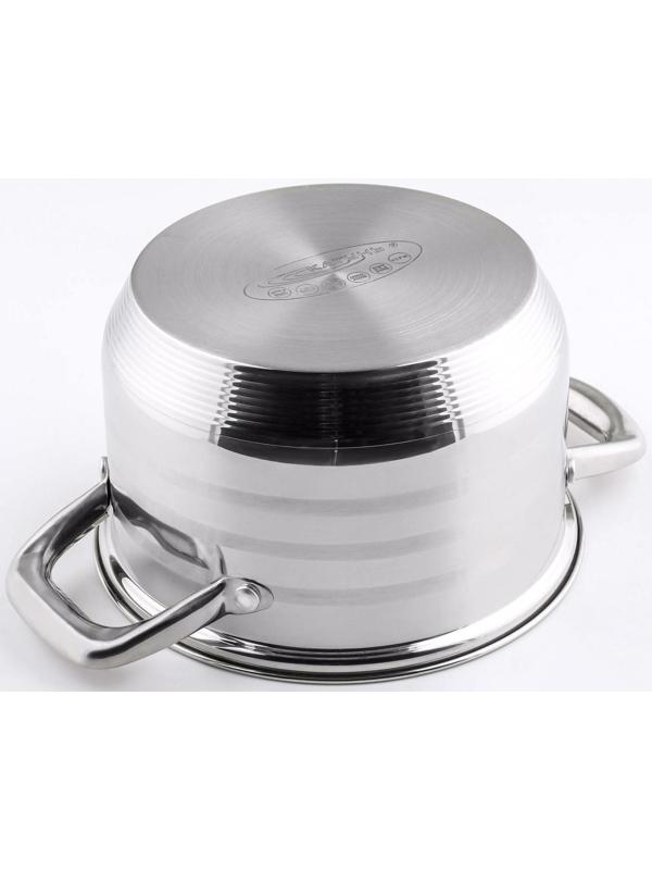 Кастрюля «Элис», 2,5 л, d=18 см, капсульное дно, стеклянная крышка