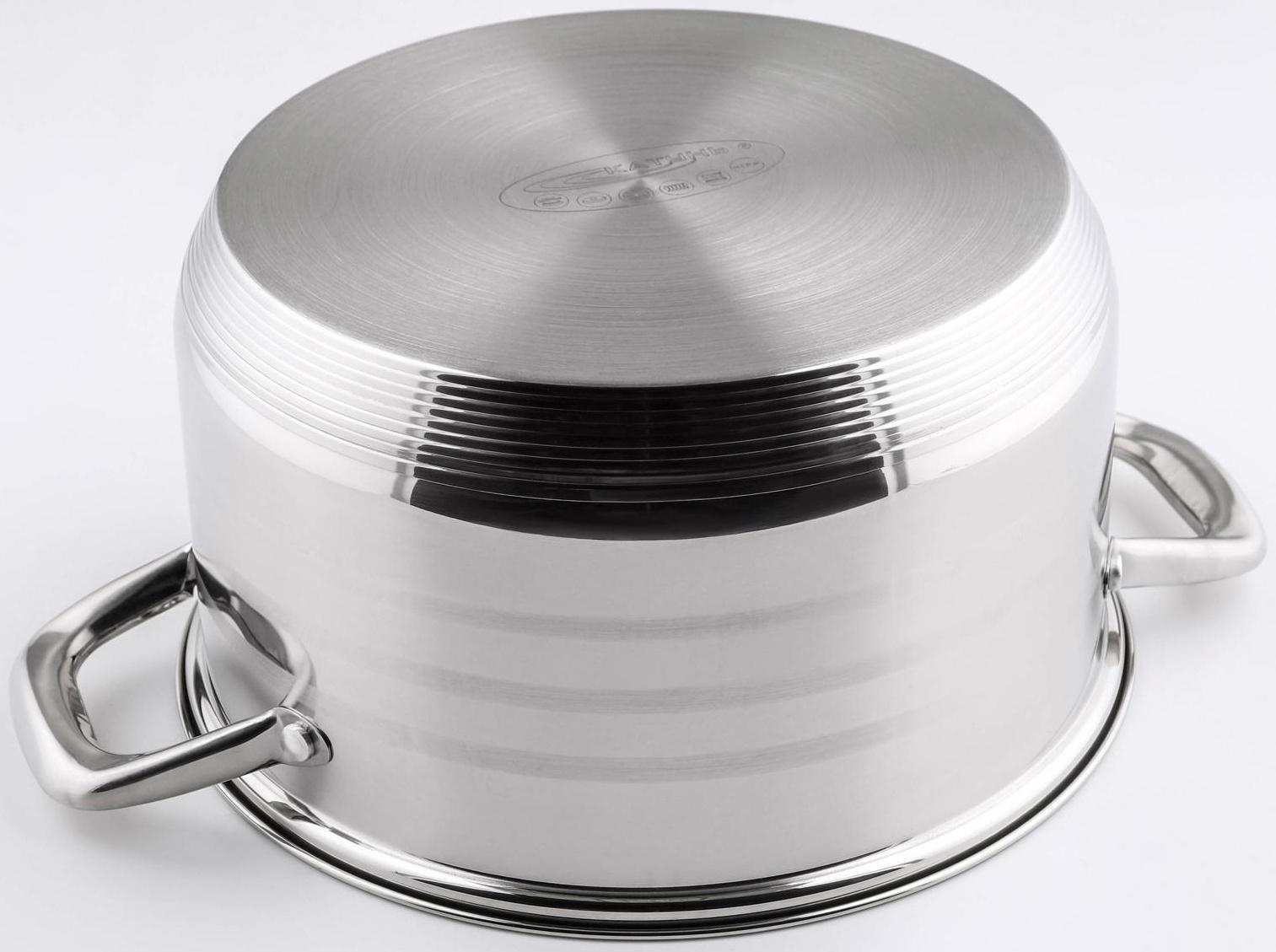 Кастрюля «Элис», 5,5 л, d=24 см, стеклянная крышка, капсульное дно