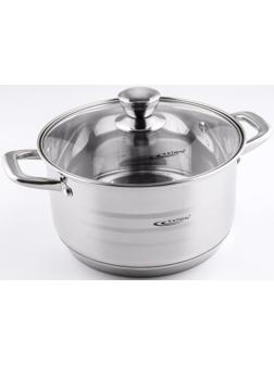 Кастрюля «Элис», 5,5 л, d=24 см, стеклянная крышка, капсульное дно