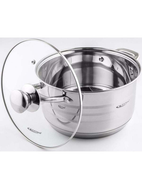 Кастрюля «Элис», 5,5 л, d=24 см, стеклянная крышка, капсульное дно