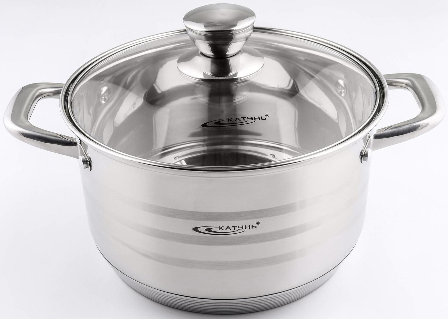 Кастрюля «Элис», 4,5 л, d=22 см, капсульное дно, стеклянная крышка