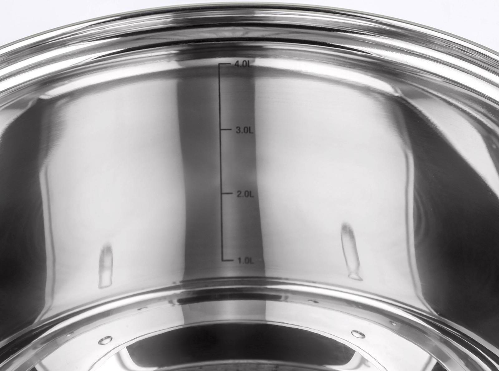 Кастрюля «Элис», 4,5 л, d=22 см, капсульное дно, стеклянная крышка