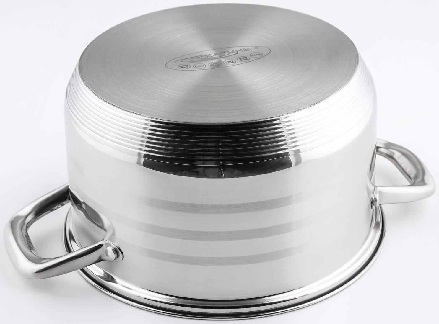 Кастрюля «Элис», 4,5 л, d=22 см, капсульное дно, стеклянная крышка