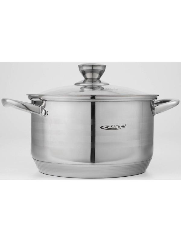 Кастрюля «Элис», 4,5 л, d=22 см, капсульное дно, стеклянная крышка