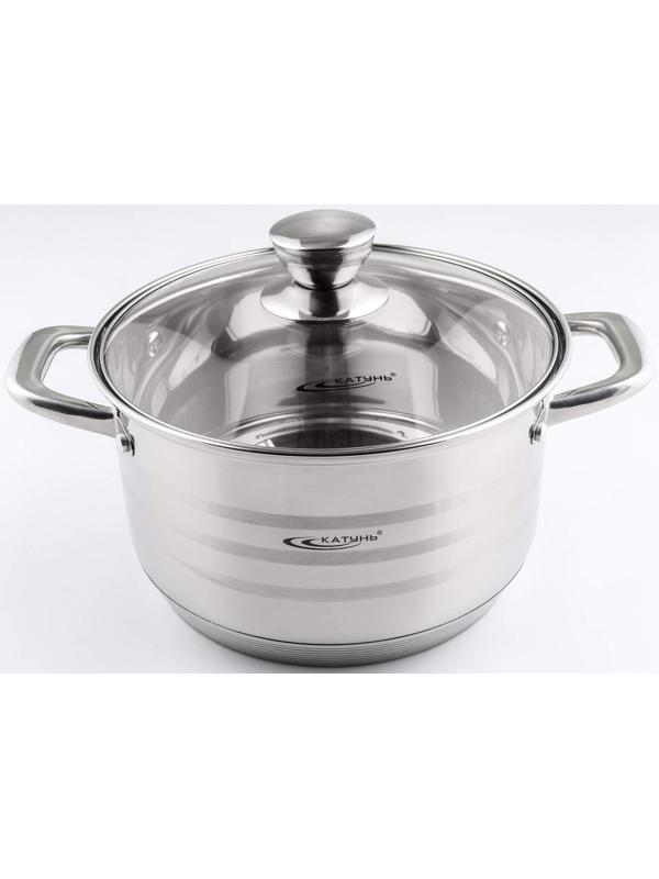 Кастрюля «Элис», 4,5 л, d=22 см, капсульное дно, стеклянная крышка