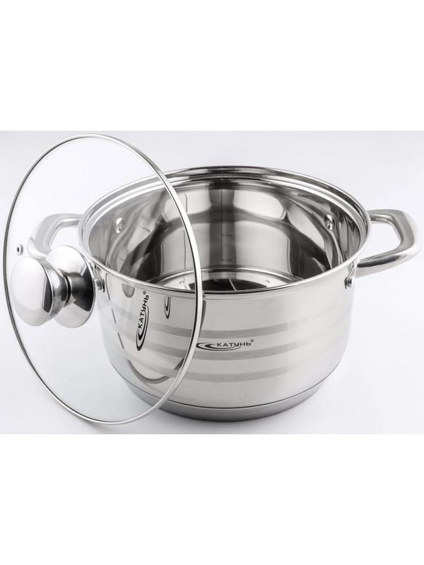 Кастрюля «Элис», 4,5 л, d=22 см, капсульное дно, стеклянная крышка