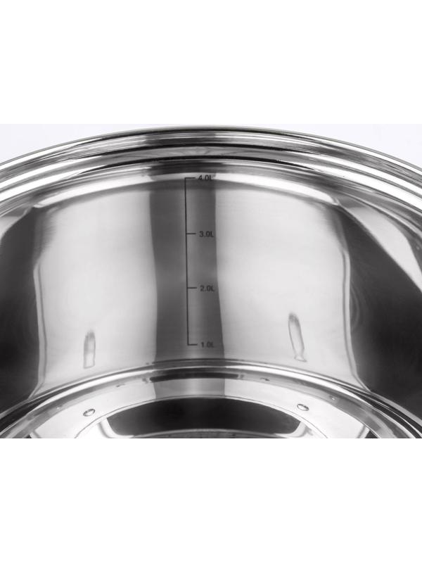 Кастрюля «Элис», 4,5 л, d=22 см, капсульное дно, стеклянная крышка