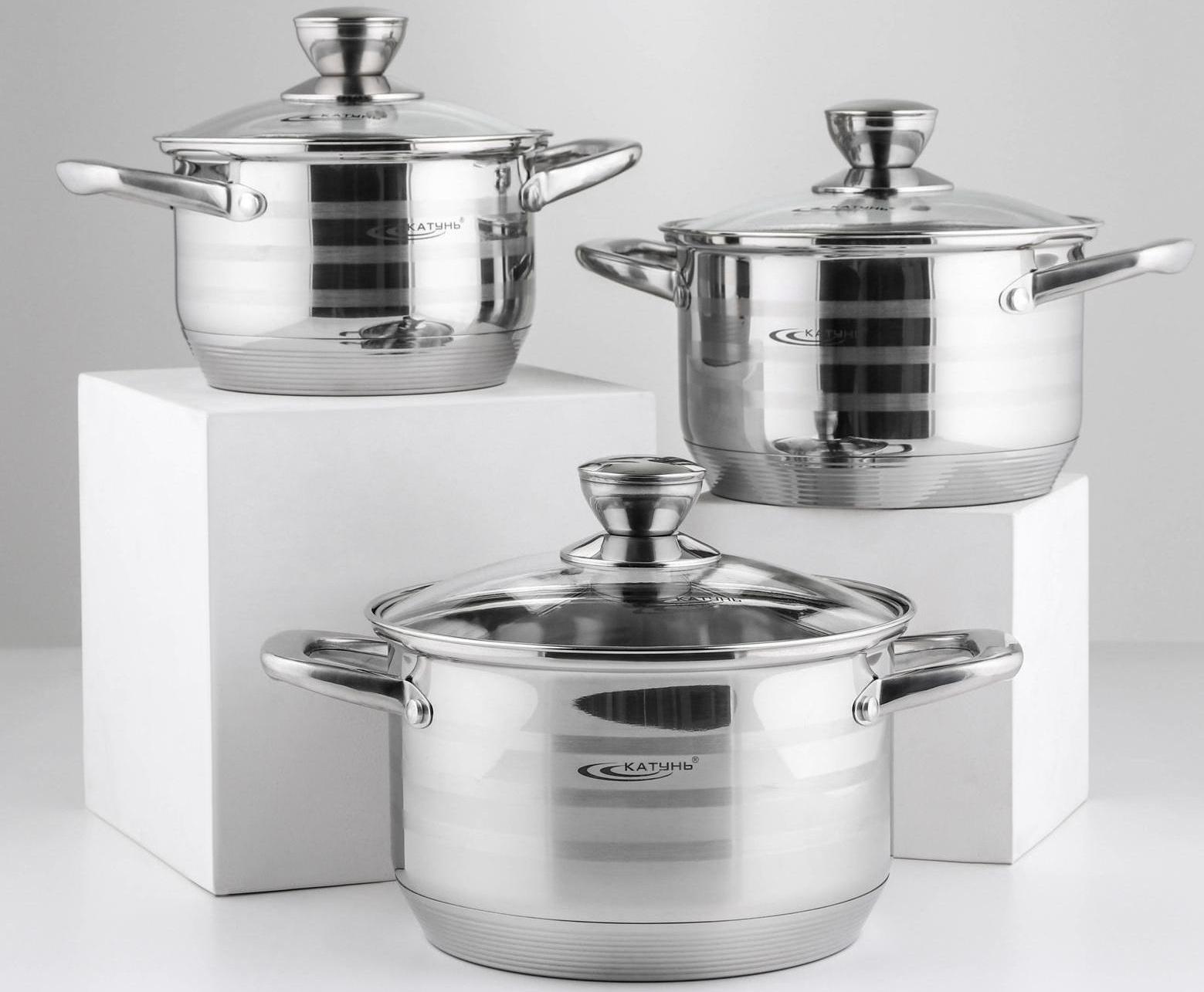 Набор кастрюль «Элис», 3 предмета: 1,8 л, 2,5 л, 3,5 л, крышки