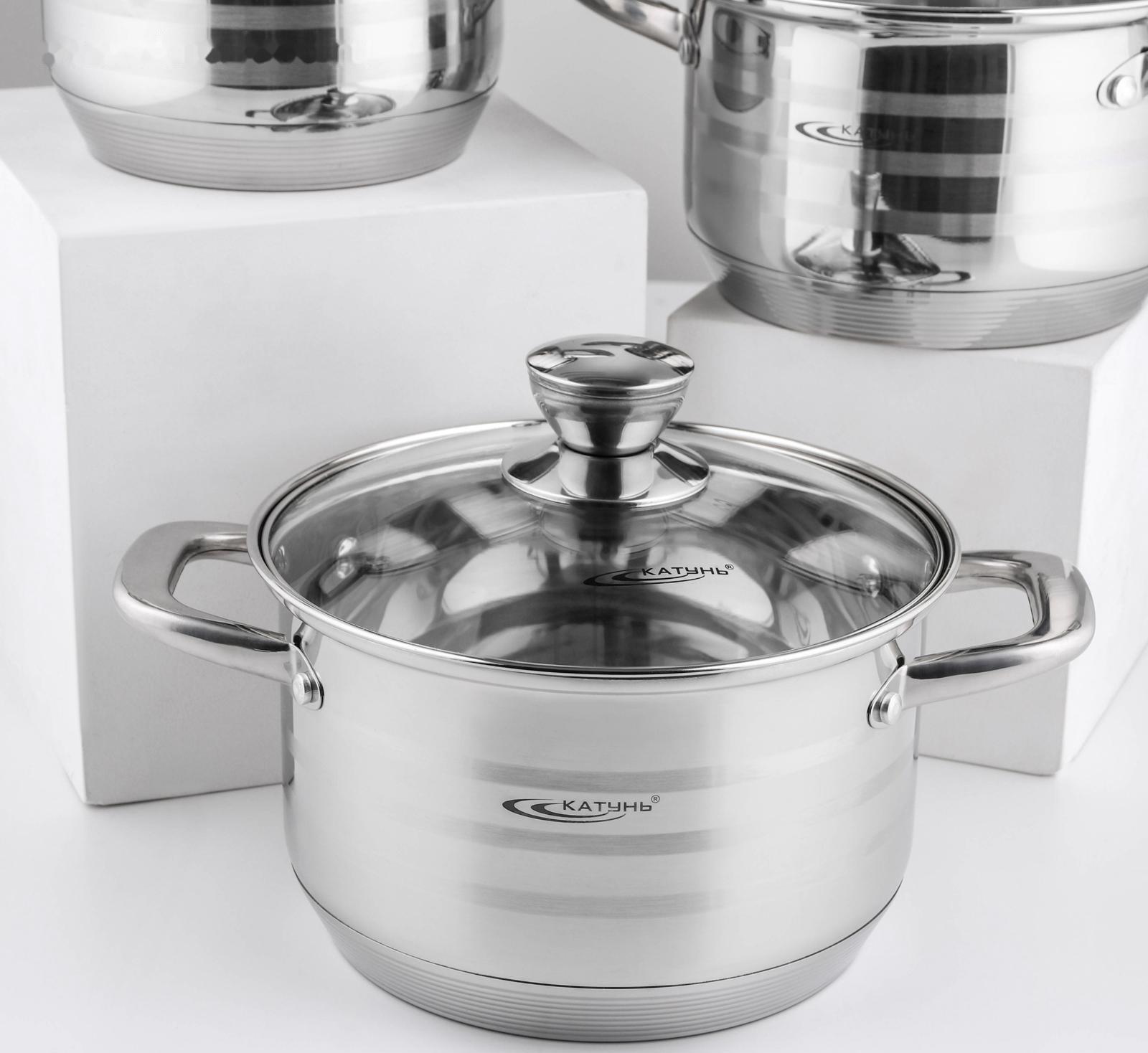 Набор кастрюль «Элис», 3 предмета: 1,8 л, 2,5 л, 3,5 л, крышки