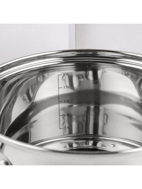 Набор кастрюль «Элис», 3 предмета: 1,8 л, 2,5 л, 3,5 л, крышки