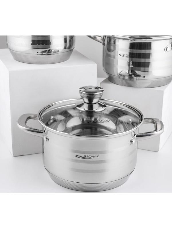 Набор кастрюль «Элис», 3 предмета: 1,8 л, 2,5 л, 3,5 л, крышки