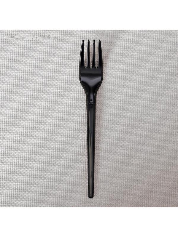 Вилка одноразовая «Премиум», 16,5 см, цвет чёрный