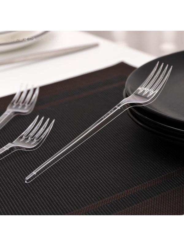 Вилка одноразовая «Премиум», 16,5 см, цвет прозрачный