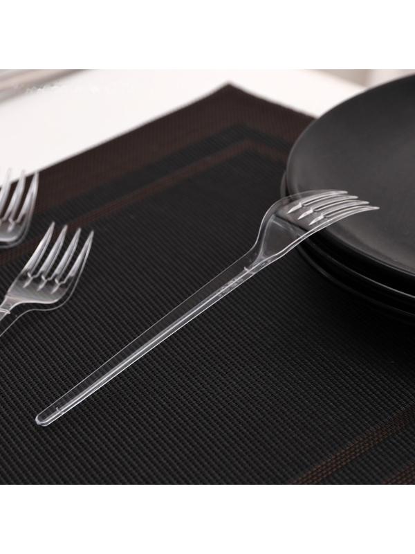 Вилка одноразовая «Премиум», 16,5 см, цвет прозрачный