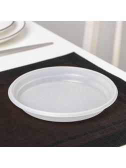 Тарелка одноразовая десертная, d=16,5 см, цвет белый