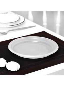 Тарелка одноразовая столовая, d=20,5 см, цвет белый