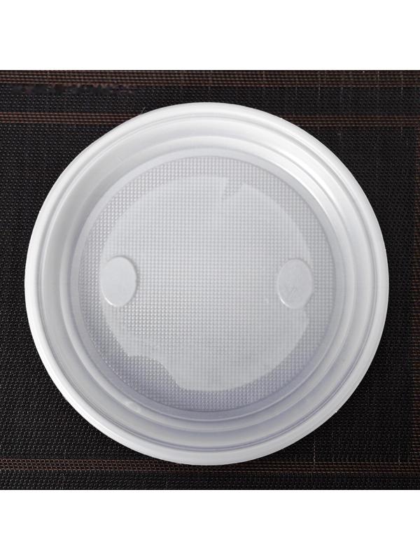 Тарелка одноразовая столовая, d=20,5 см, цвет белый