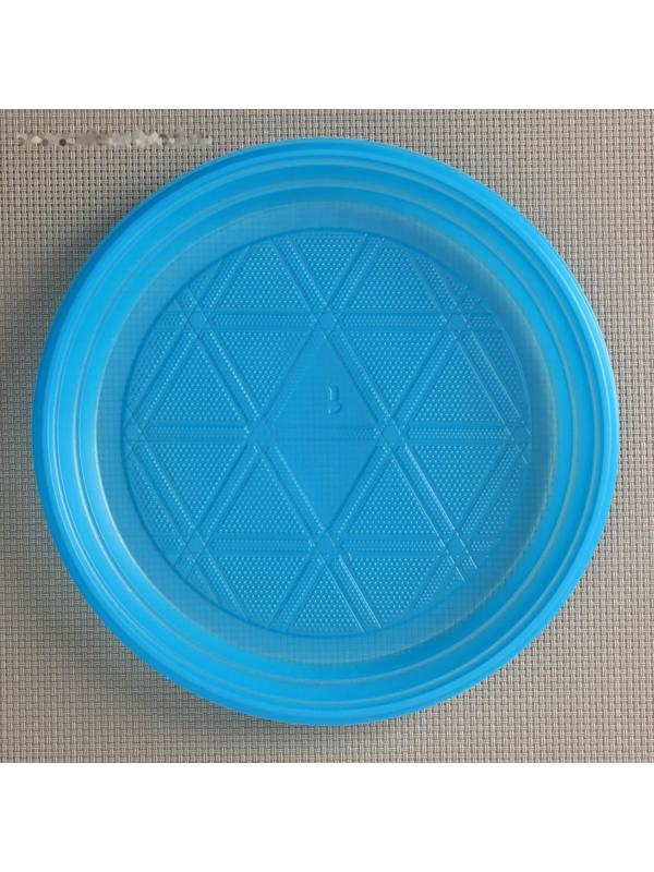 Тарелка одноразовая десертная, d=16,5 см, цвет синий