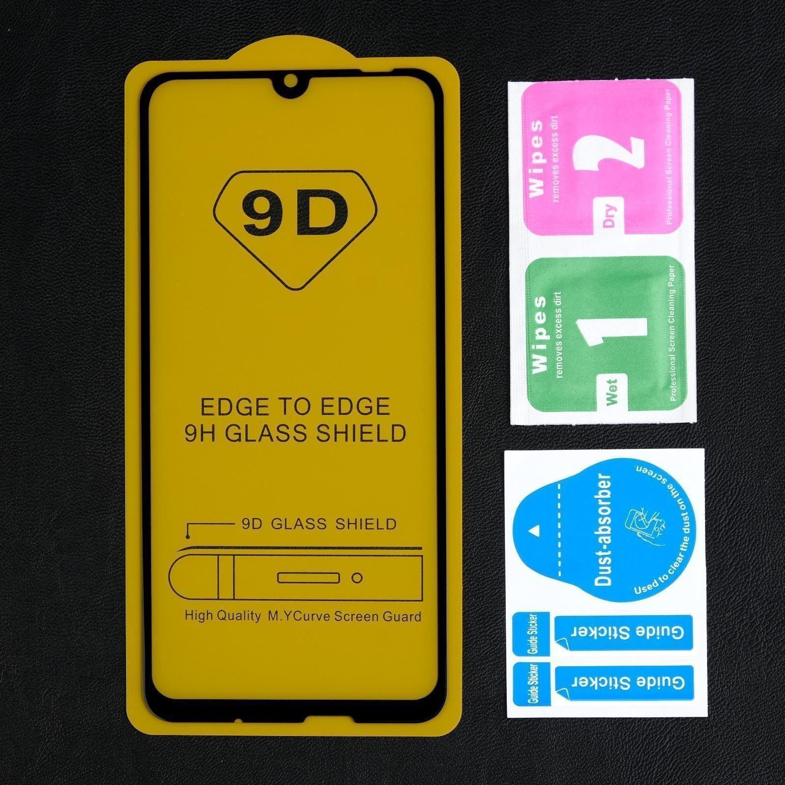 Защитное стекло 9D LuazON для Honor 10i, полный клей, 0.33 мм, 9Н, черное