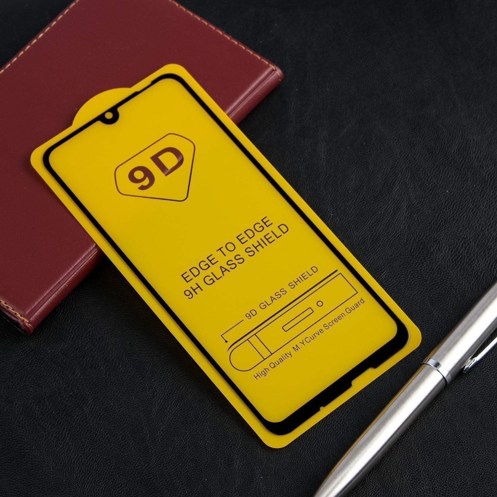 Защитное стекло 9D LuazON для Honor 10i, полный клей, 0.33 мм, 9Н, черное