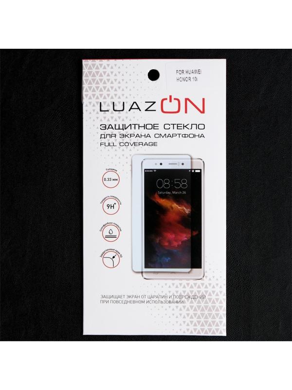 Защитное стекло 9D LuazON для Honor 10i, полный клей, 0.33 мм, 9Н, черное