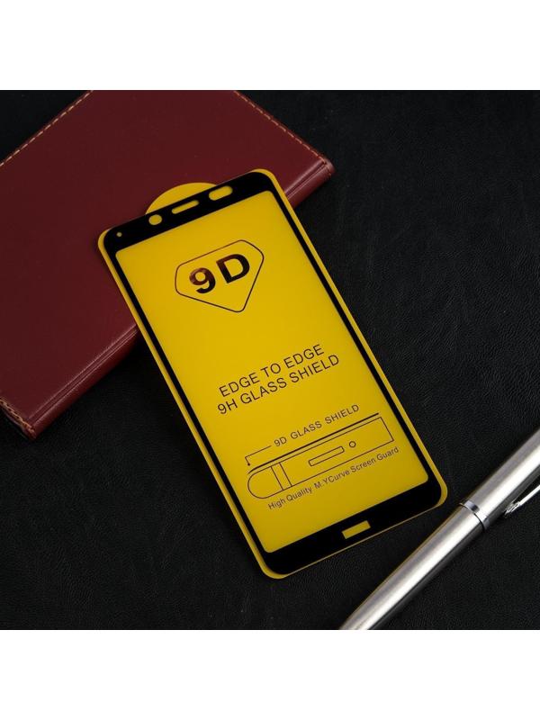 Защитное стекло 9D LuazON для Xiaomi Redmi 7a, полный клей, 0.33 мм, 9Н, черное