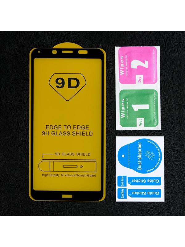 Защитное стекло 9D LuazON для Xiaomi Redmi 7a, полный клей, 0.33 мм, 9Н, черное