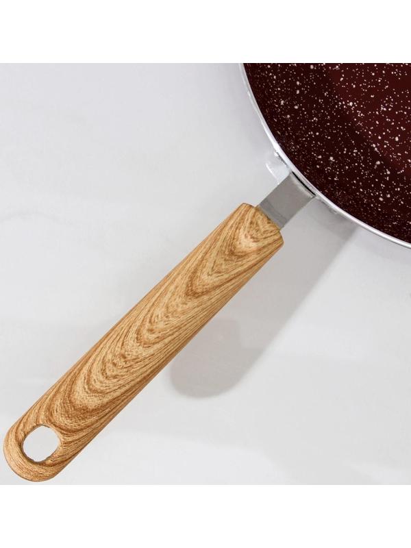 Сковорода блинная Доляна Natural, d=24 см, ручка soft-touch, антипригарное покрытие, индукция, цвет коричневый