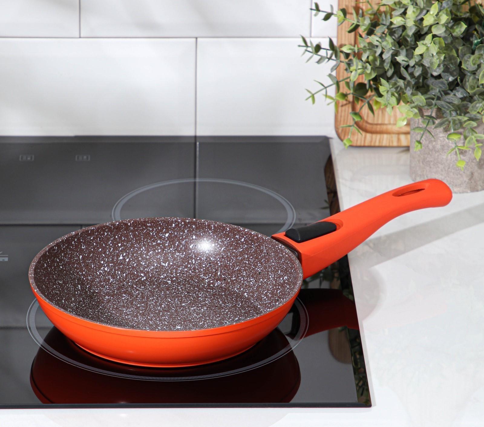 Сковорода кованая Magistro Terra, d=20 см, съёмная ручка, индукция, антипригарное покрытие, цвет оранжевый