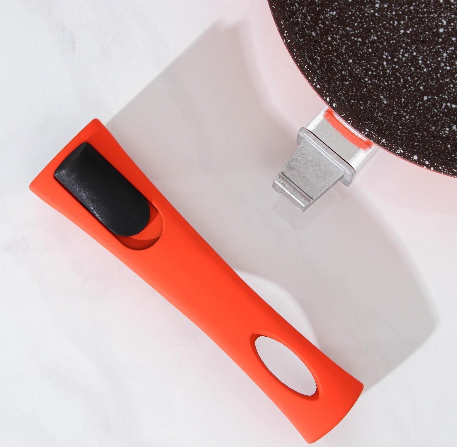 Сковорода кованая Magistro Terra, d=20 см, съёмная ручка, индукция, антипригарное покрытие, цвет оранжевый