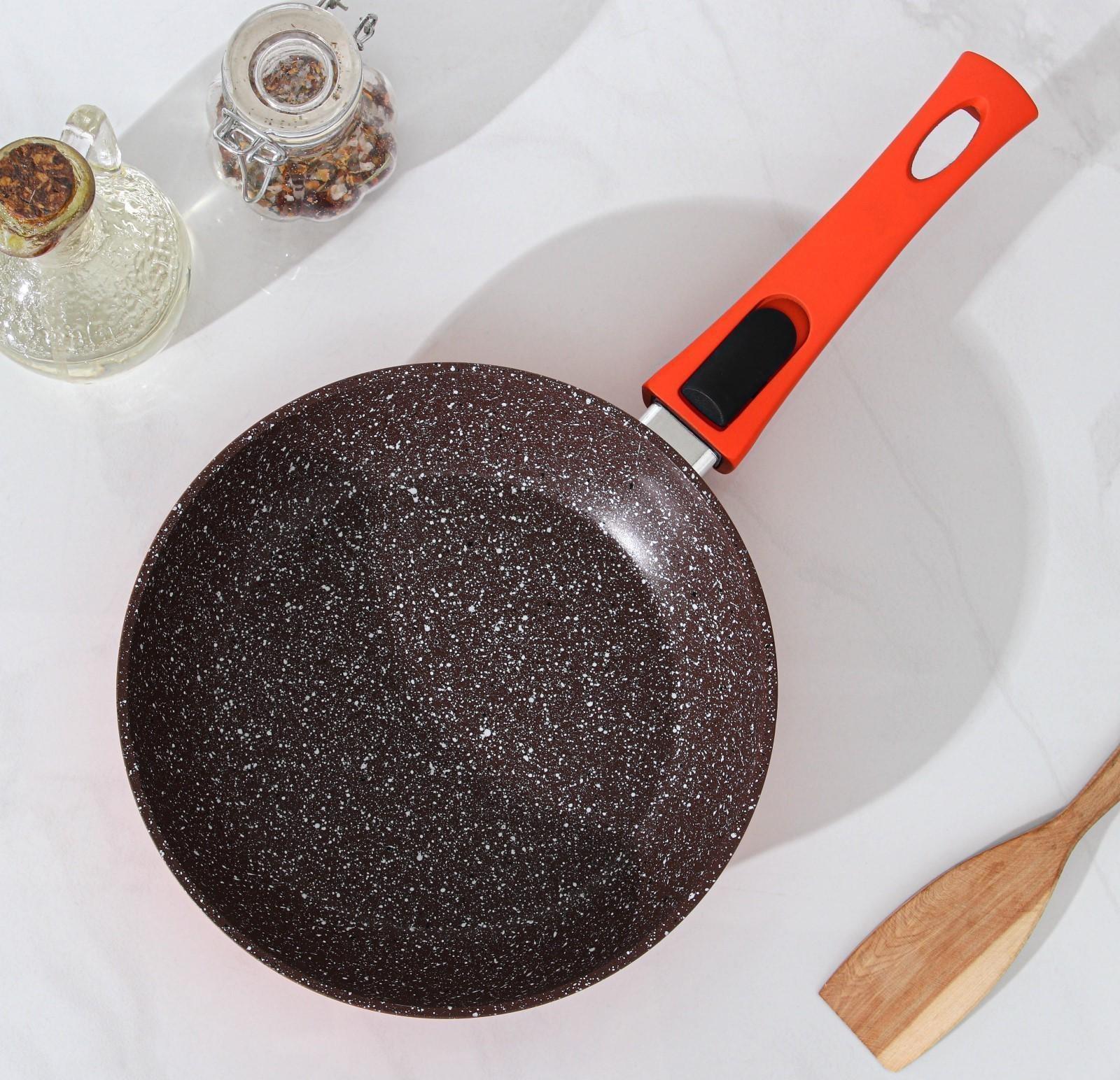 Сковорода кованая Magistro Terra, d=20 см, съёмная ручка, индукция, антипригарное покрытие, цвет оранжевый