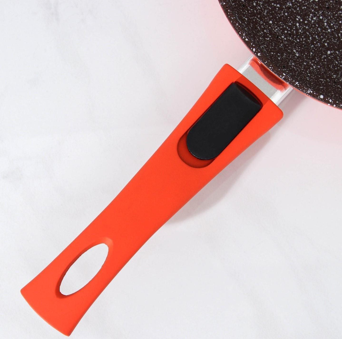 Сковорода кованая Magistro Terra, d=20 см, съёмная ручка, индукция, антипригарное покрытие, цвет оранжевый