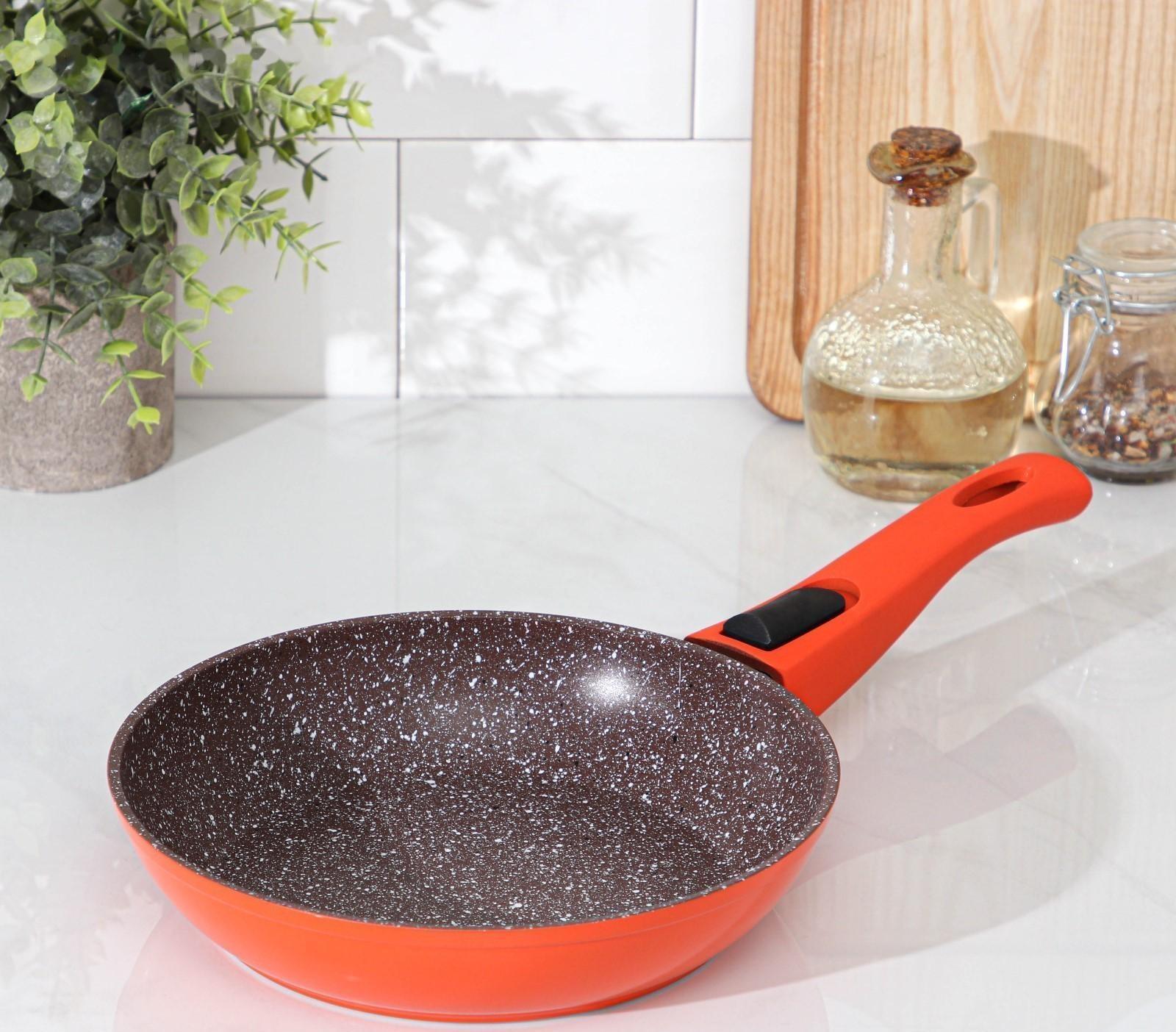 Сковорода кованая Magistro Terra, d=20 см, съёмная ручка, индукция, антипригарное покрытие, цвет оранжевый