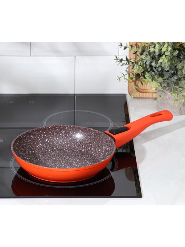 Сковорода кованая Magistro Terra, d=20 см, съёмная ручка, индукция, антипригарное покрытие, цвет оранжевый