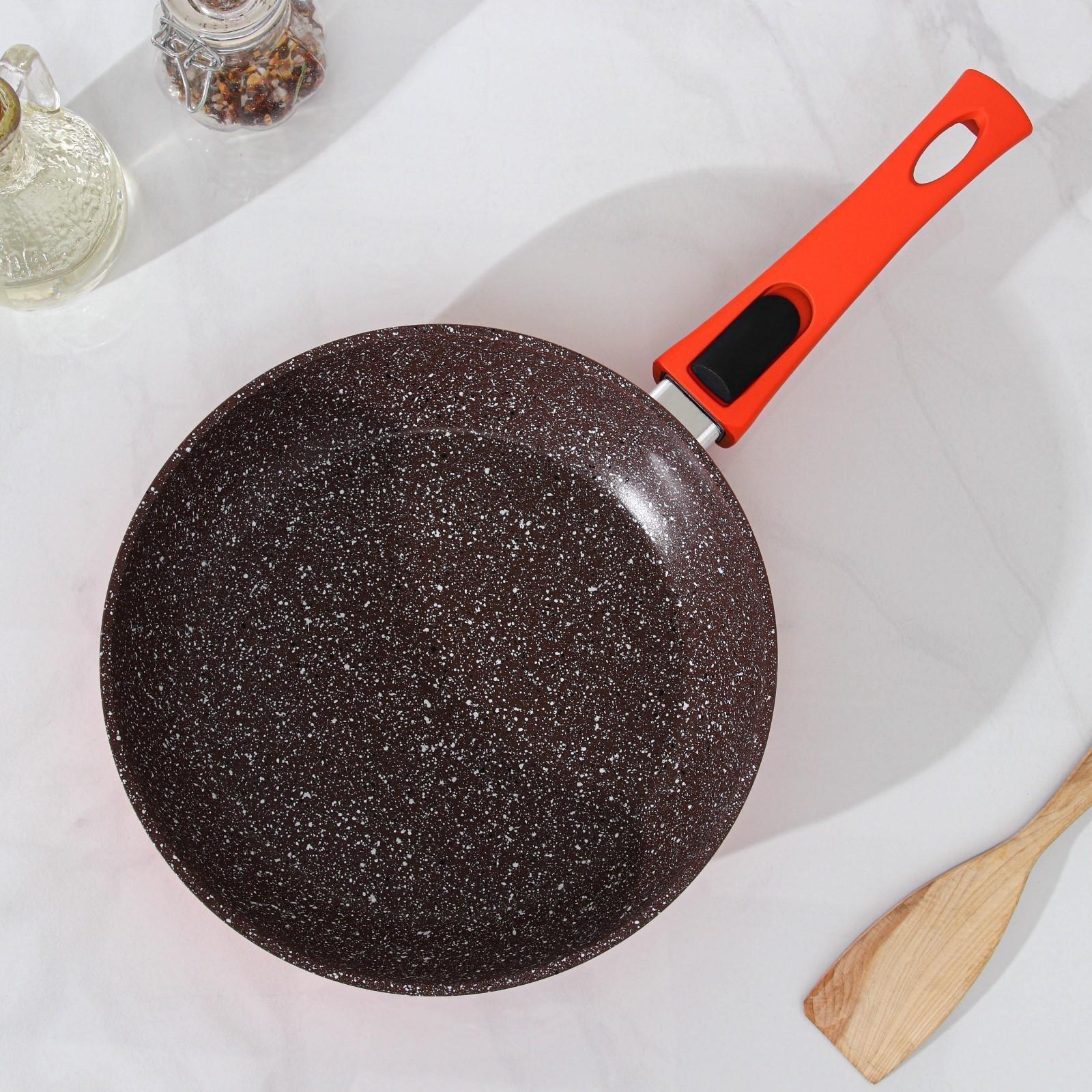 Сковорода кованая Magistro Terra, d=22 см, съёмная ручка, индукция, антипригарное покрытие, цвет оранжевый