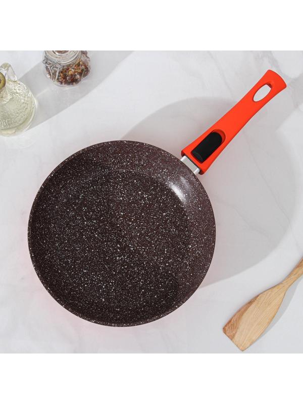 Сковорода кованая Magistro Terra, d=22 см, съёмная ручка, индукция, антипригарное покрытие, цвет оранжевый