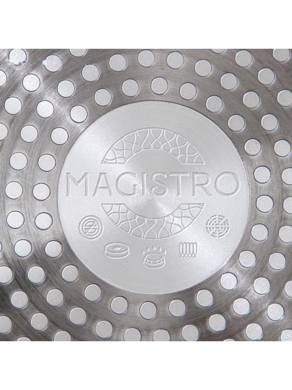 Сковорода кованая Magistro Terra, d=22 см, съёмная ручка, индукция, антипригарное покрытие, цвет оранжевый