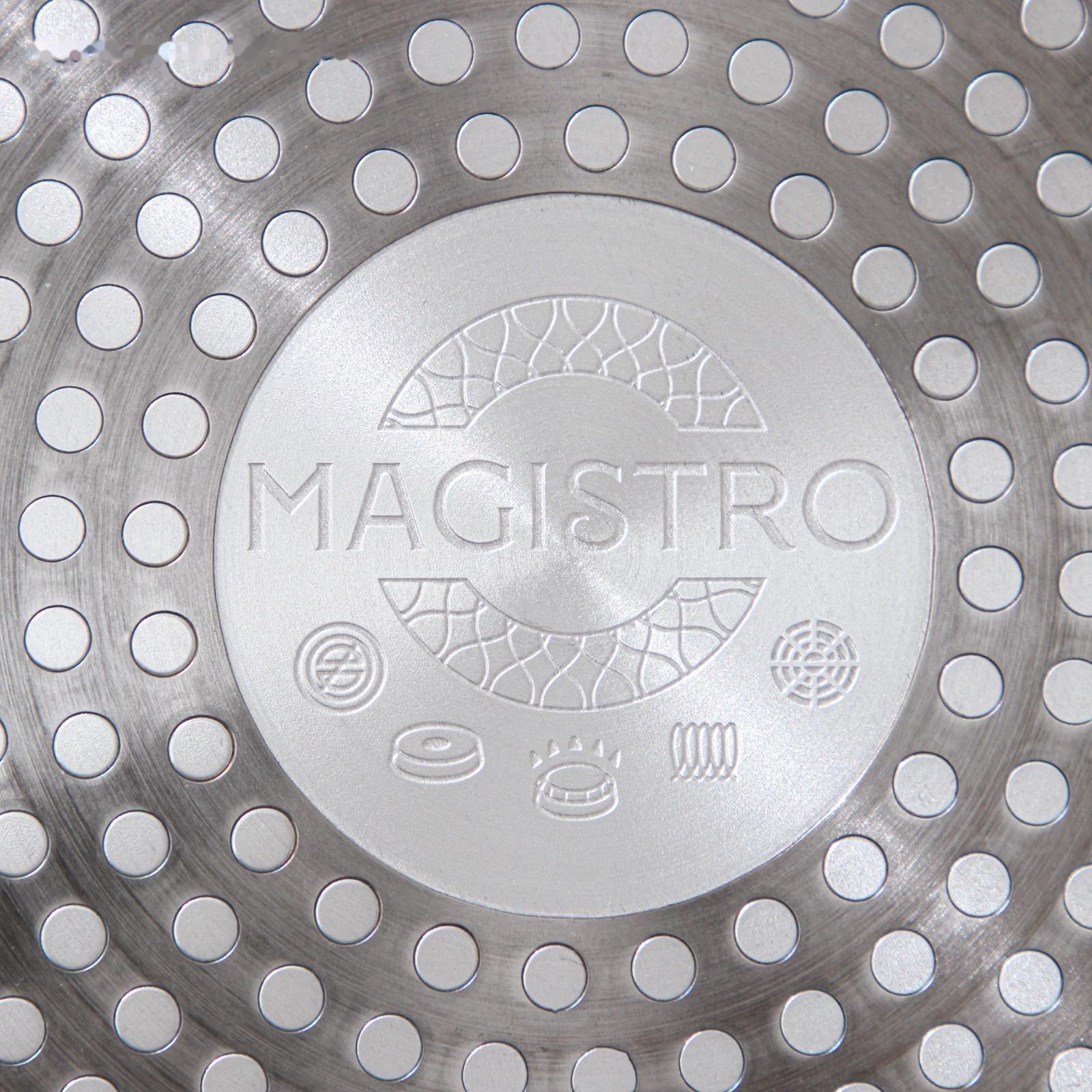 Сковорода кованая Magistro Terra, d=24 см, съёмная ручка, индукция, антипригарное покрытие, цвет оранжевый