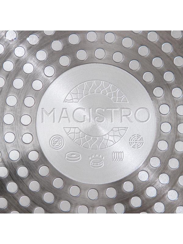 Сковорода кованая Magistro Terra, d=24 см, съёмная ручка, индукция, антипригарное покрытие, цвет оранжевый