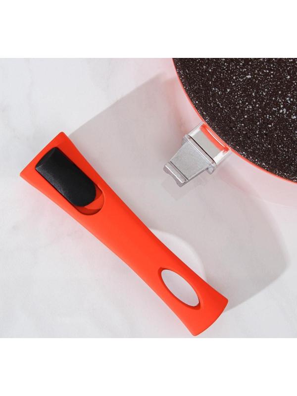 Сковорода кованая Magistro Terra, d=24 см, съёмная ручка, индукция, антипригарное покрытие, цвет оранжевый