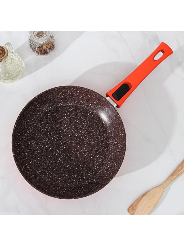 Сковорода кованая Magistro Terra, d=24 см, съёмная ручка, индукция, антипригарное покрытие, цвет оранжевый